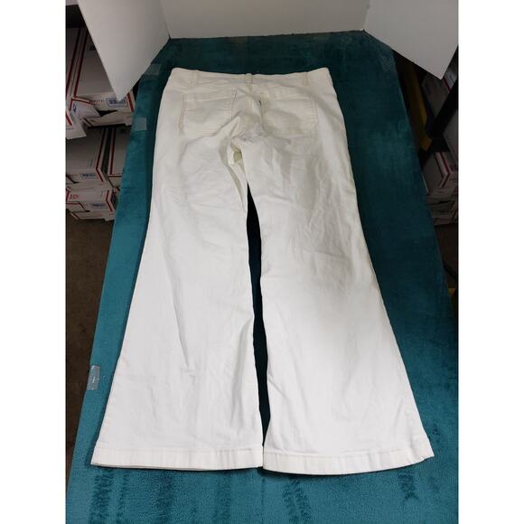 Levis Jeans Size 33 Womens White Denim Ladies Pants Boho 70s Low Rise Flared - Picture 12 of 14